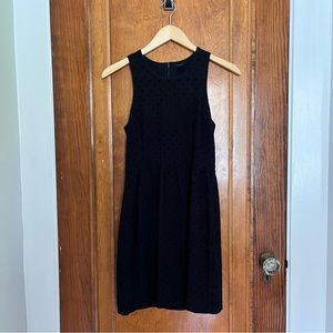 Black J.Crew dress with velvety polka dots